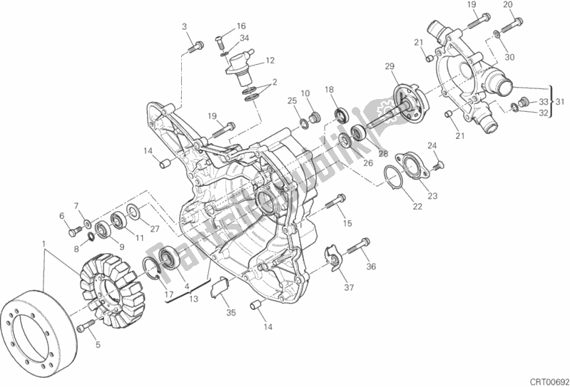 Alle onderdelen voor de Generator Deksel van de Ducati Multistrada 1200 ABS Brasil 2017